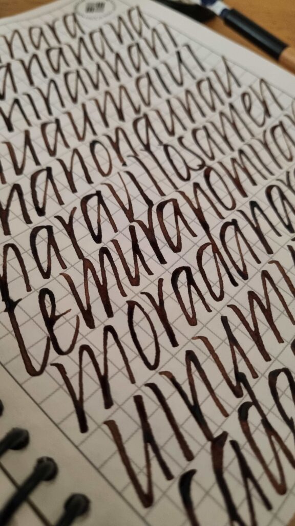 Práctica de caligrafía