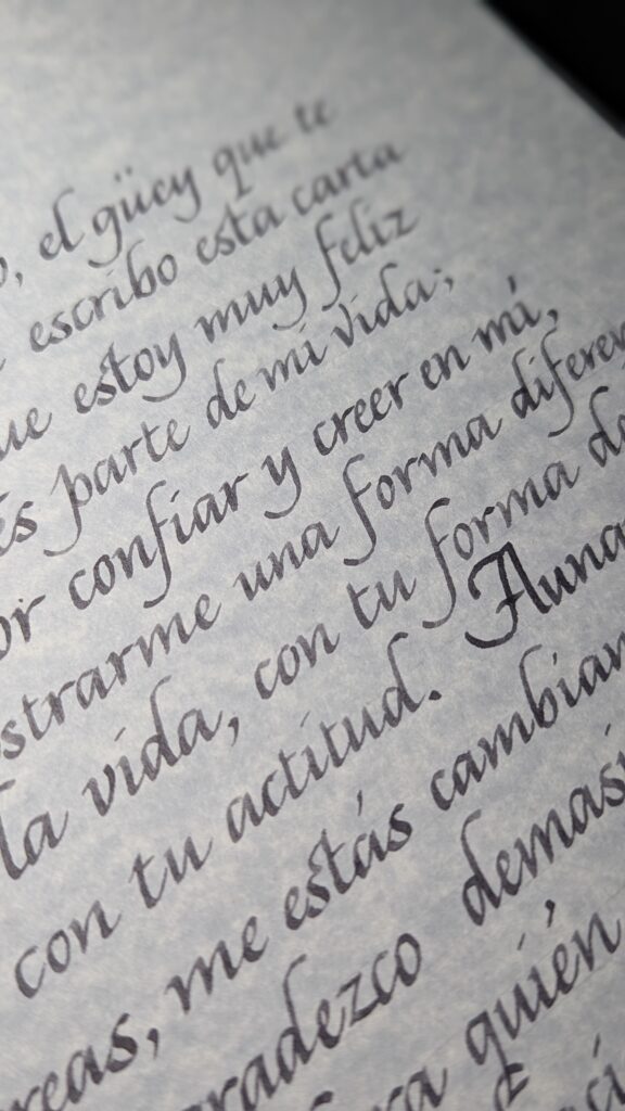 Práctica de caligrafía