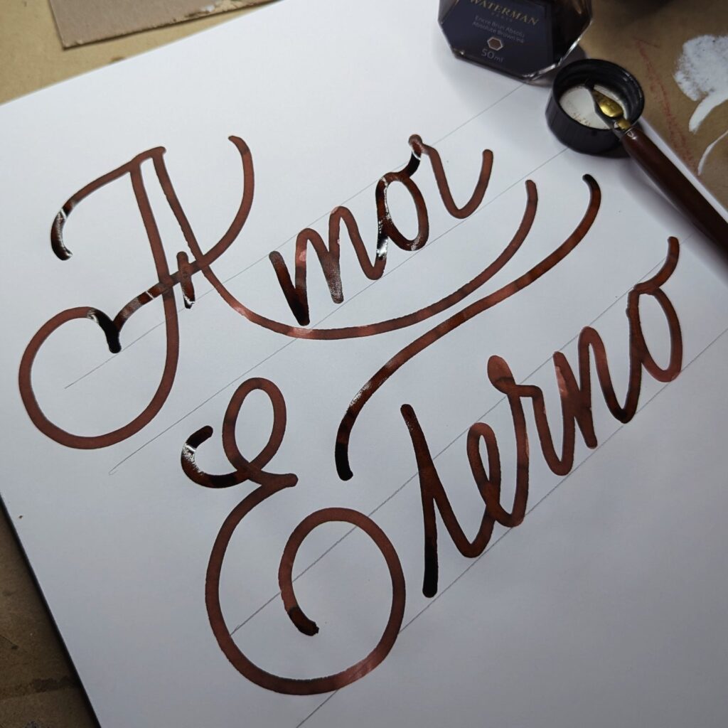 Caligrafía con plumilla: Amor eterno