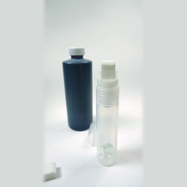 Combo 15 mm con botella de tinta Combo: marcador vacío de 15 mm junto a una botella de tinta de 250 ml